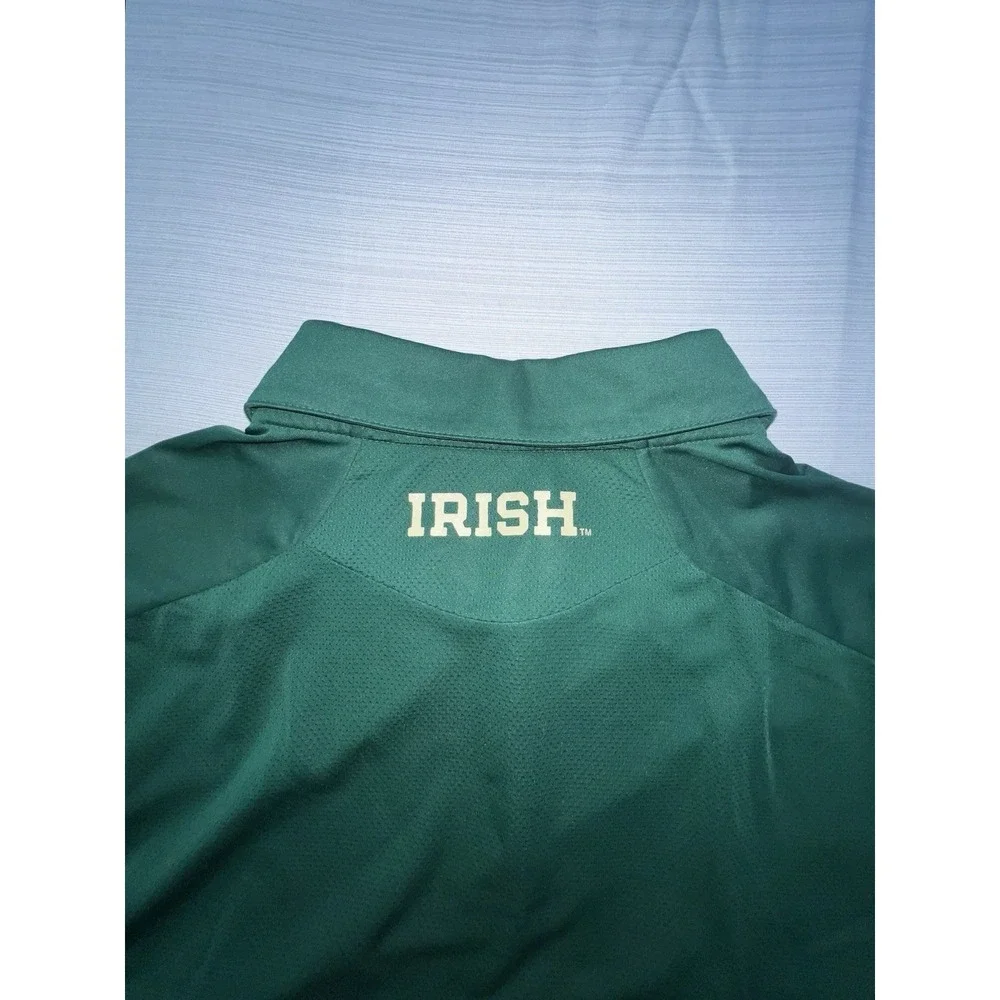 Notre Dame Polo Shirt Mens XL Green Adidas Climalite Adizero Fighting Irish Golf